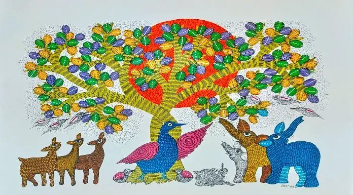 Nature is reflected in unique shapes, this is 'Gond Art'