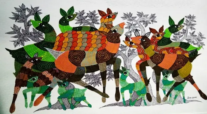 Nature is reflected in unique shapes, this is 'Gond Art'