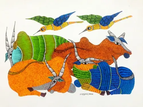Nature is reflected in unique shapes, this is 'Gond Art'