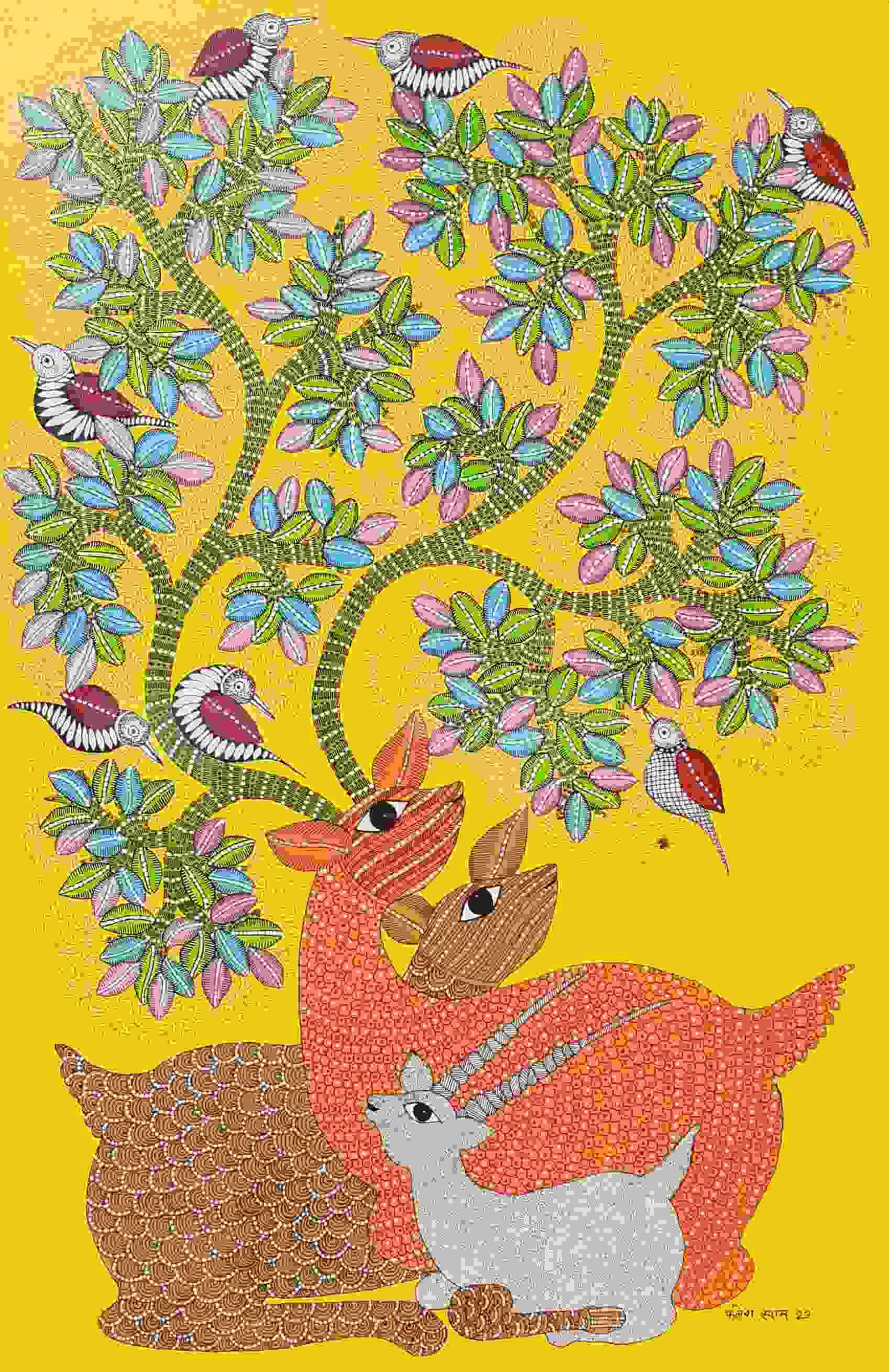 Nature is reflected in unique shapes, this is 'Gond Art'