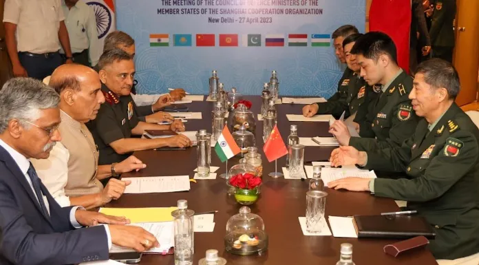 Defense Minister Rajnath Singh met Chinese Defense Minister Li Shangfu