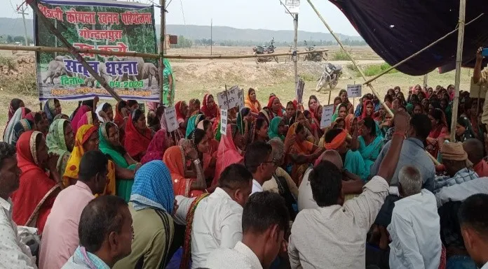 Villagers protest against Adani coal mining project Gondalpura