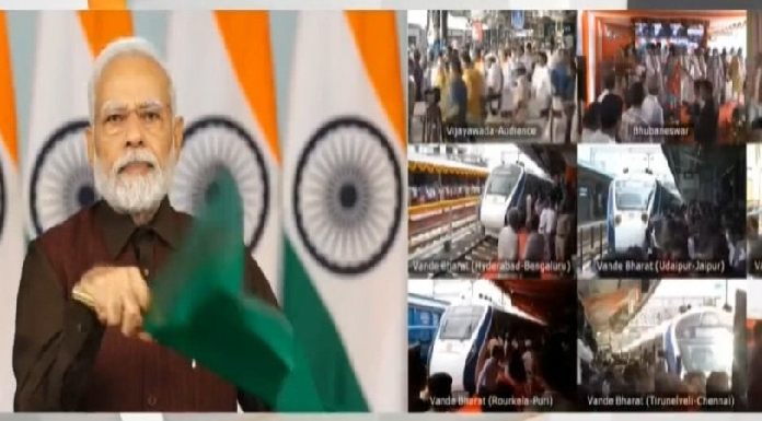 Prime Minister flags off 9 Vande Bharat Express