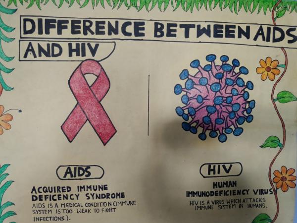 Painting competition on AIDS topic held in KKC Plus Two High School, Sayal